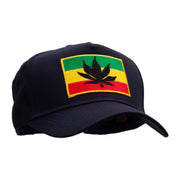 Rasta Flag Patched Solid Cotton Twill 5 Panel Prostyle Snap Cap