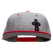 Our Embroidered Celtic Cross Patched Flat Bill Snapback Two Tone Cap - Red-Grey OSFM