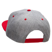 Our Embroidered Celtic Cross Patched Flat Bill Snapback Two Tone Cap - Red-Grey OSFM