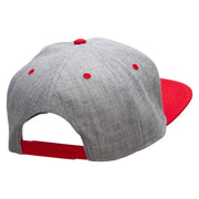 Our Embroidered Celtic Cross Patched Flat Bill Snapback Two Tone Cap - Red-Grey OSFM