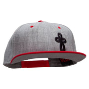 Our Embroidered Celtic Cross Patched Flat Bill Snapback Two Tone Cap - Red-Grey OSFM