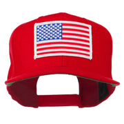 White American Flag Wool Blend Prostyle Patched Cap