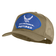 U.S. Air Force Retired Blue Patched Solid Cotton Twill Mesh Prostyle Cap - Khaki OSFM