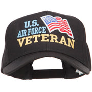 Wording of US Air Force Veteran with Flag Patched Pro Cap