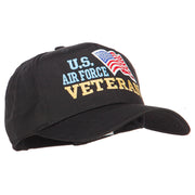 Wording of US Air Force Veteran with Flag Patched Pro Cap