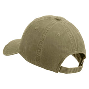 US Route 66 Patched Washed Solid Pigment Dyed Cotton Twin Brass Buckle Cap - Khaki OSFM