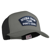 Scuba Hair Don't Care Patched Summer Foam Mesh Trucker Cap - Grey Black OSFM