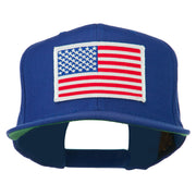 White American Flag Wool Blend Prostyle Patched Cap