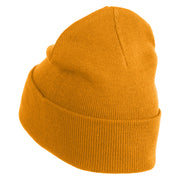 Large Strawberry Applique Iron on Patch Patched 12 Inch Long Knitted Beanie - Camel OSFM