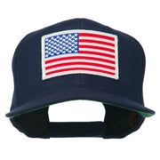 White American Flag Wool Blend Prostyle Patched Cap