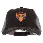 Bull Face Heat Transfer Low Profile Special Cotton Mesh Cap