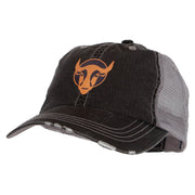 Bull Face Heat Transfer Low Profile Special Cotton Mesh Cap