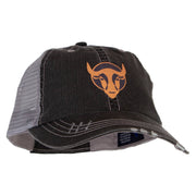 Bull Face Heat Transfer Low Profile Special Cotton Mesh Cap