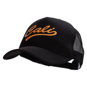 Cali Cursive Heat Transfer Summer Foam Mesh Trucker Cap