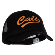 Cali Cursive Heat Transfer Summer Foam Mesh Trucker Cap