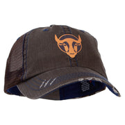 Bull Face Heat Transfer Low Profile Special Cotton Mesh Cap