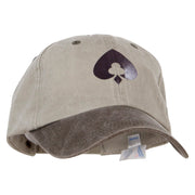 Poker Spade Clubs Diamond Logo Heat Transfer Pigment Dyed Wash Cap - Beige-Brown OSFM