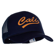 Cali Cursive Heat Transfer Summer Foam Mesh Trucker Cap