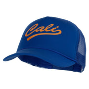 Cali Cursive Heat Transfer Summer Foam Mesh Trucker Cap