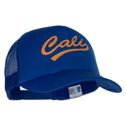 Cali Cursive Heat Transfer Summer Foam Mesh Trucker Cap