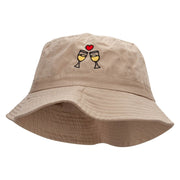 Cheers To Love Embroidered Bucket Hat