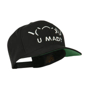 Angry Text Emoticon Embroidered Snapback Cap