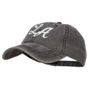 LA Embroidered Washed Buckled Cap