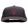 Light Bulb Embroidered Two Tone Superior Cotton Twill Flat Bill Snapback Cap - Black-Charcoal OSFM