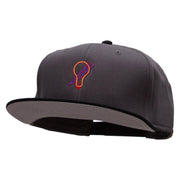 Light Bulb Embroidered Two Tone Superior Cotton Twill Flat Bill Snapback Cap - Black-Charcoal OSFM