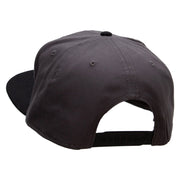 Light Bulb Embroidered Two Tone Superior Cotton Twill Flat Bill Snapback Cap - Black-Charcoal OSFM