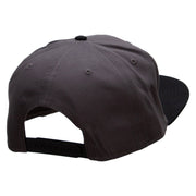 Light Bulb Embroidered Two Tone Superior Cotton Twill Flat Bill Snapback Cap - Black-Charcoal OSFM