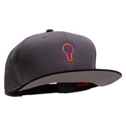 Light Bulb Embroidered Two Tone Superior Cotton Twill Flat Bill Snapback Cap - Black-Charcoal OSFM