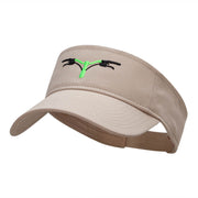 Handlebars Embroidered Cotton Twill Visor