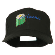 USA State Arizona Flower Embroidered Low Profile Cotton Cap