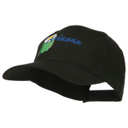 USA State Arizona Flower Embroidered Low Profile Cotton Cap