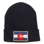 Colorado Flag Embroidered Long Beanie