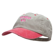 Birthday Girl Embroidered Pigment Dyed Wash Cap - Beige-Red OSFM