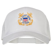 US Coast Guard Veteran Anchors Embroidered Solid Cotton Mesh Pro Cap