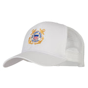 US Coast Guard Veteran Anchors Embroidered Solid Cotton Mesh Pro Cap