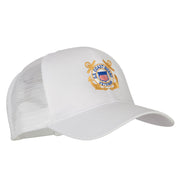 US Coast Guard Veteran Anchors Embroidered Solid Cotton Mesh Pro Cap