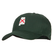 Alabama State Flag Map Embroidered Solid Cotton Pro Cap