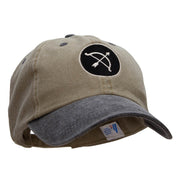 Bow and Arrow Insignia Embroidered Pigment Dyed Washed Cap