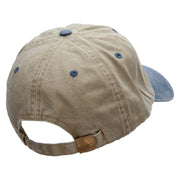 Sea Fishing Boat Embroidered Pigment Dyed Wash Cap - Khaki-Navy OSFM