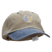 Sea Fishing Boat Embroidered Pigment Dyed Wash Cap - Khaki-Navy OSFM