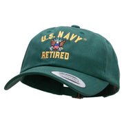 Officially Licensed United States Navy Retired Unstructured Low Profile 6 panel Cotton Cap - Spruce OSFM