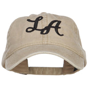 LA Embroidered Washed Buckled Cap