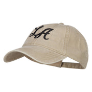 LA Embroidered Washed Buckled Cap