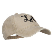 LA Embroidered Washed Buckled Cap