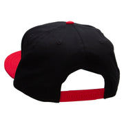 Light Bulb Embroidered Two Tone Superior Cotton Twill Flat Bill Snapback Cap - Red-Black OSFM