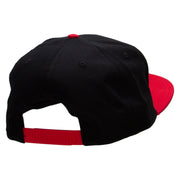 Light Bulb Embroidered Two Tone Superior Cotton Twill Flat Bill Snapback Cap - Red-Black OSFM